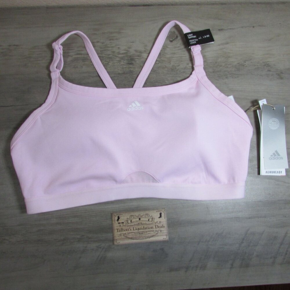 Adidas Women's LG D-DD Aeroreact Training Light Support Sports Bra Pink